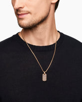 Chevron Tag in 18K Rose Gold with Cognac Diamonds, 27mm